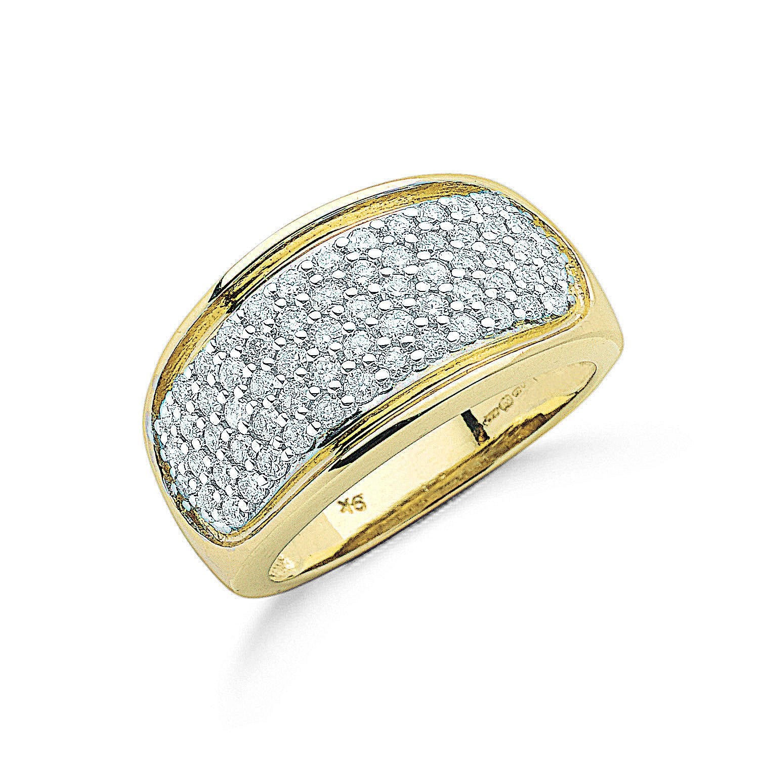 9ct Yellow Gold 1.00ctw Diamond Bombay Ring - Fine Ring - Certified Authentic - Swiss Made – Luxury Jewellery by Imper